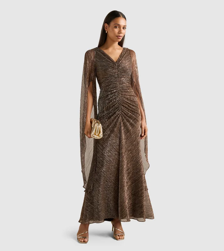 forever new MONIQUE V-Neck Cape Sleeves Evening Dress